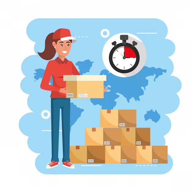 Illustration de femme livreuse
